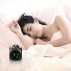 LCD Projection Alarm Clock Battery Powered with Voice Broadcast Function Snooze Temperature Display 12/24 Hour Time System