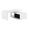 ACME Buck II Coffee Table w/Swivel Top in White &amp; Black High Gloss Finish LV00997