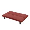 Modern Fabric Futon Sofa Bed; Convertible Folding Futon Sofa Bed Sleeper for Home Living Room.(RED)