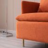 Modern fabric accent armchair; upholstered single sofa chair; Orange Cotton Linen-30.7''