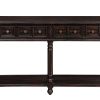 Retro Console Table Entryway Table 58" Long Sofa Table with 2 Drawers in Same Size and Bottom Shelf for Storage (Distressed Black)