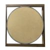 Rectangular Beveled Wall Mirror with Round Inner Frame; Brown; DunaWest