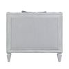 ACME Katia CHAIR W/1 PILLOW Light Gray Linen & Weathered White Finish LV01051