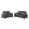 2 Piece Faux Leather Sofa and Loveseat Set in Espresso