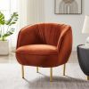 Living Room Chair Mid-Century Modern Accent Chairs Cozy Armchair Reading Gaming Lounge Arm Chair with Metal Legs for Bedroom Office