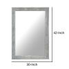 Rectangular Polystyrene Encased Wall Mirror with Textured Details; Chrome; DunaWest