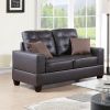 2 Piece Faux Leather Sofa and Loveseat Set in Espresso