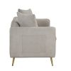 57.8" Velvet Upholstered Loveseat Sofa; Loveseat Couch with 2 Pillows Modern Sofa with Golden Metal Legs for Small Spaces; Living Room; Apartment; Gra