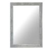 Rectangular Polystyrene Encased Wall Mirror with Textured Details; Chrome; DunaWest