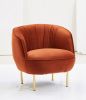 Living Room Chair Mid-Century Modern Accent Chairs Cozy Armchair Reading Gaming Lounge Arm Chair with Metal Legs for Bedroom Office