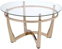 Orlando II Coffee Table in Champagne &amp; Clear Glass 81610