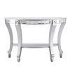 Lindsay Mirrored Demilune Console Table