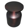 24 Inch Metal Frame End Table with Round Top and Bottle Shape Base; Garnet Red; DunaWest