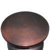 24 Inch Metal Frame End Table with Round Top and Bottle Shape Base; Garnet Red; DunaWest