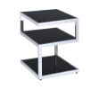 Alyea Side Table in Chrome &amp; Black Glass 81848