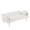 WHITE Convertible Folding Futon Sofa Bed ; Sleeper Sofa Couch for Compact Living Space.