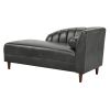 PU Chaise Lounge Chair with one Pillow for Living Room. Rubber Wood Legs. Pewter (27.5'x64'x32')