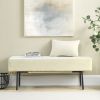 Contemporary Style Bedroom Velvet Upholstered Bench; Beige; ( 45'' x13''x 17'')