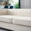 Modern velvet sofa beige color