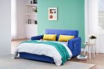 2120 Sofa Pull Out Bed Included Two Pillows 54&quot; Blue Velvet Sofa for Small Spaces