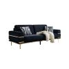 Modern Velvet Sofa for Living Room Black Color