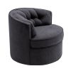 33&rdquo; Wide Swivel Barrel Chair Comfy Tufted Back Accent Round Barrel Chair Leisure Chair for Living Room; Bedroom; Hotel