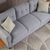 79.9" Modern Living Room Sofa Linen Upholstered Couch Furniture for Home or Office ; Light Grey*Blue; (3-Seat; Old Sku:WF288519AAC)