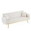 WHITE Convertible Folding Futon Sofa Bed ; Sleeper Sofa Couch for Compact Living Space.