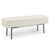 Contemporary Style Bedroom Velvet Upholstered Bench; Beige; ( 45'' x13''x 17'')