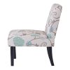 Upholstered Accent Armless Living Room Chair Set of 2 (Beige/Floral)