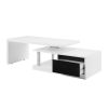 ACME Buck II Coffee Table w/Swivel Top in White &amp; Black High Gloss Finish LV00997