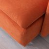 Modern fabric accent armchair; upholstered single sofa chair; Orange Cotton Linen-30.7''