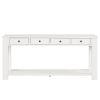 63" Pine Wood Console Table with 4 Drawers and 1 Bottom Shelf for Entryway Hallway Easy Assembly 63 inch Long Sofa Table (Antique White)