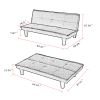 Modern Fabric Futon Sofa Bed; Convertible Folding Futon Sofa Bed Sleeper for Home Living Room.(RED)