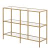 39.4' Console Table; Tempered Glass Sofa Table; Modern Entryway Table; Metal Frame; Easy to Assemble; for Living Room; Hallway; Gold Color