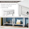 Console Table Sofa Table with Storage Console Tables for Entryway with Drawers and Shelf Rectangular Living Room Table Solid Wood Long (Antique White)