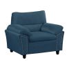 Single Seater sofa Velvet Super Cozy Upholstered Couch for Living Room; Bedroom; Office; Blue