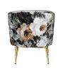 Colla Accent Chair; Gray Velvet &amp; Gold 59816