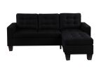 Earsom Sofa and Ottoman; Black Linen 56660