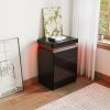 Modern High gloss UV Night Stand with 3 drawers & LED lights