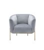 Carlson Accent Chair; Gray Velvet &amp; Gold 59790