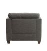 Laurissa Chair &amp; 3 Pillows in Light Charcoal Linen 52407