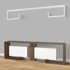 71 Inch Wooden TV Console Entertainment Media Center; 2 Piece Set; Wall Mounted Floating Shelf; White; Brown