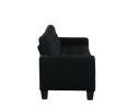 Earsom Sofa and Ottoman; Black Linen 56660