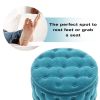 [New] 29.5"Wide Classic Button Tufted Velvet Round Ottoman With Storage Living Room Footrest