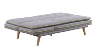 Savilla Adjustable Sofa; Gray Linen & Oak Finish 57164