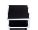 Alyea Side Table in Chrome &amp; Black Glass 81848