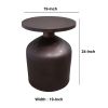 24 Inch Metal Frame End Table with Round Top and Bottle Shape Base; Garnet Red; DunaWest