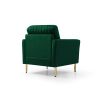 Channel Tufted Green Velvet Singel Living Room Sofa Accent Chair