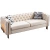 Modern velvet sofa CREAM color